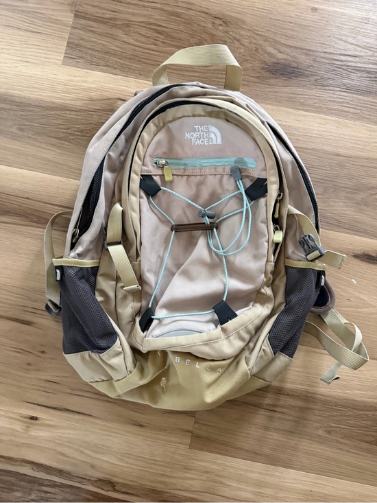 The North Face Handbags - The North Face Isabella Beige Backpack with Mint Accents